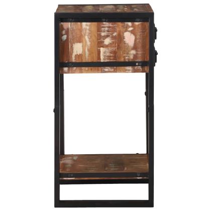 Крайна масичка с рафт Многоцветен Солидна рециклирана дървесина