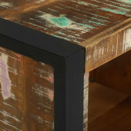 Стенен шкаф с рафт Кафяво Масивна регенерирана дървесина