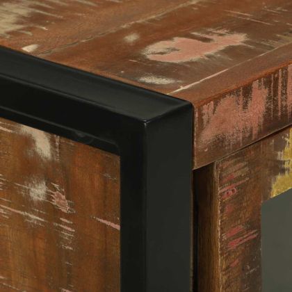 Баня Къмода с врата Многоцветен Масивна регенерирана дървесина