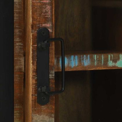 Баня Къмода с врата Многоцветен Масивна регенерирана дървесина