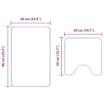 Комплект антислип килими за баня 2 pcs Сив ПП