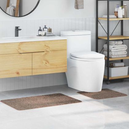 Комплект антислип килими за баня 2 pcs Кафяво ПП