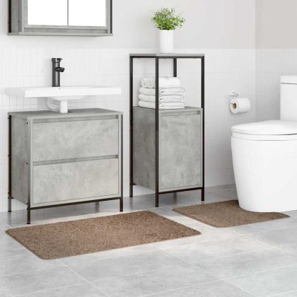 Комплект антислип килими за баня 2 pcs Кафяво ПП