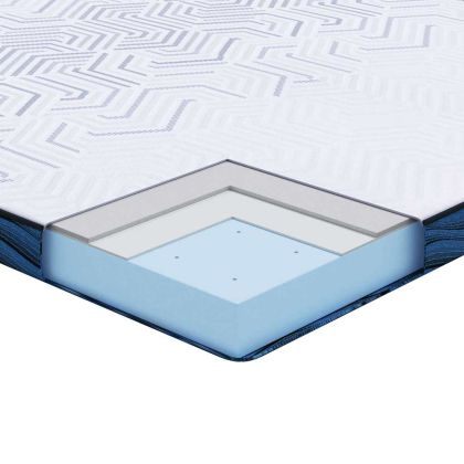Подложки за матрак Бял и син 180 x 200 cm Гелова мемори пяна