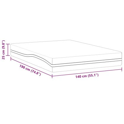 Матрак Бяло и сиво 140 x 190 cm Жакардова материя