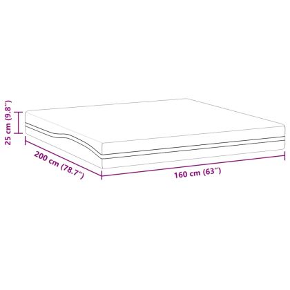Матрак Бяло и сиво 160 x 200 cm Мемори пяна