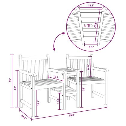 Outdoor столчета Кафяво 152 x 63 x 89 см Тиково дърво масив