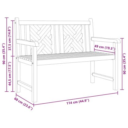 Градинска пейка Кафяво 114 x 60 x 90 см Тиково дърво масив