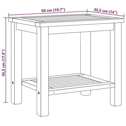 Масичка за кафе Кафяво 50 x 35 x 45 cm Тиково дърво масив