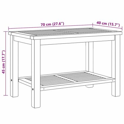 Масичка за кафе Кафяво 70 x 40 x 45 см Тиково дърво масив