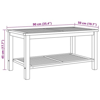 Масичка за кафе Кафяво 90 x 50 x 45 cm Тиково дърво масив
