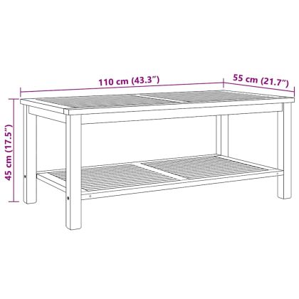 Масичка за кафе Кафяво 110 x 55 x 45 cm Тиково дърво масив