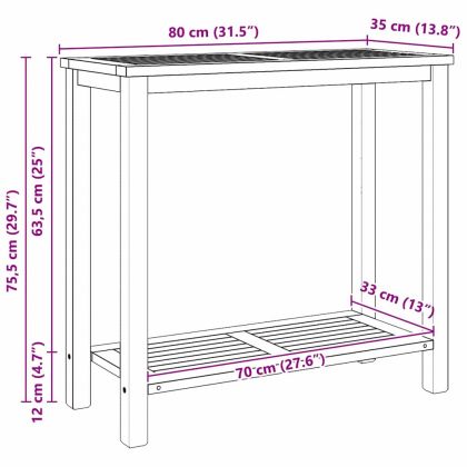 Масичка за кафе Кафяво 85 x 35 x 75 см Тиково дърво масив