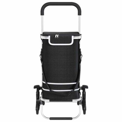 Пазарски тролей Черно 47 x 39 x 100.5 см Оксфордска тъкан