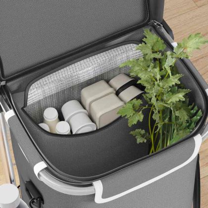 Пазарски тролей Сив 47 x 39 x 100.5 см Оксфордска тъкан