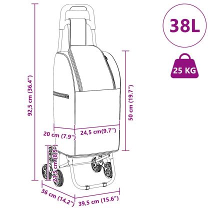 Пазарски тролей Синьо 39,5 x 33 x 93 см Оксфордска тъкан