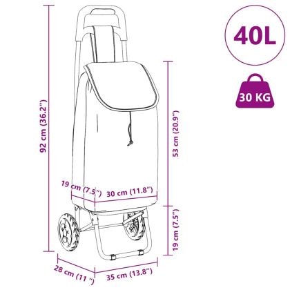 Пазарски тролей Червено 35 x 28 x 92 см Оксфордска тъкан