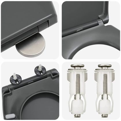 Бързо освобождаваща тоалетна седалка Антрацит