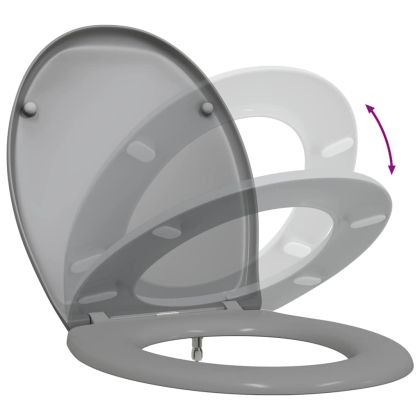 Бързо освобождаваща тоалетна седалка Сив 44.8 x 37.3 x 4.2 см
