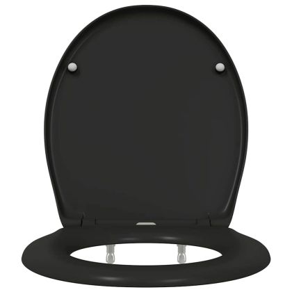Бързо освобождаваща тоалетна седалка Черно 44.8 x 37.3 x 4.2 см