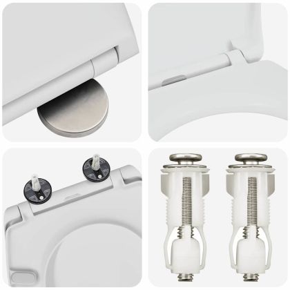 Бързо освобождаваща тоалетна седалка Бяло 44.8 x 37.3 x 4.2 см