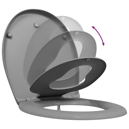 Бързо освобождаваща тоалетна седалка Сив 44.5 x 37.3 x 4.3 см