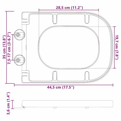 Бързо освобождаваща тоалетна седалка Сив 44.5 x 35 x 3.6 см
