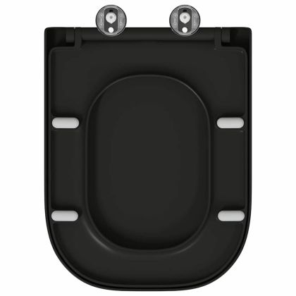 Бързо освобождаваща тоалетна седалка Черно 44.5 x 35 x 3.6 см