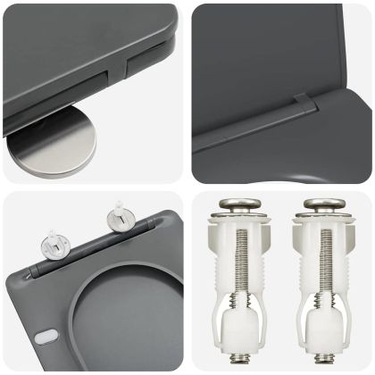 Бързо освобождаваща тоалетна седалка Антрацит