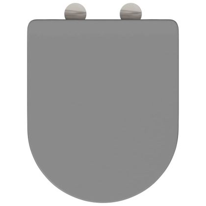 Бързо освобождаваща тоалетна седалка Сив 44 x 36.4 x 3.4 см
