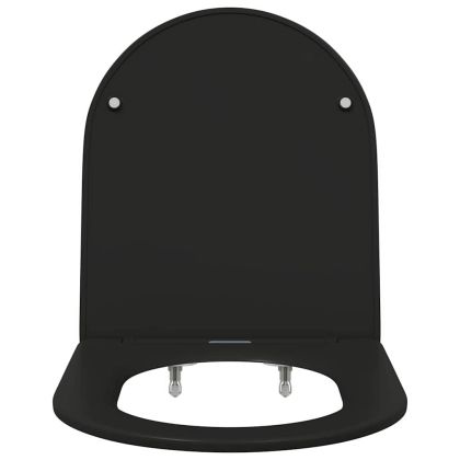 Бързо освобождаваща тоалетна седалка Черно 44 x 36.4 x 3.4 см