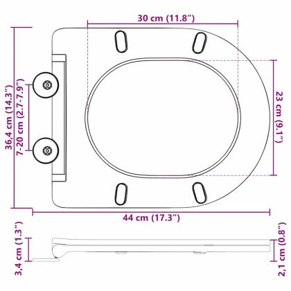 Бързо освобождаваща тоалетна седалка Бяло 44 x 36.4 x 3.4 см