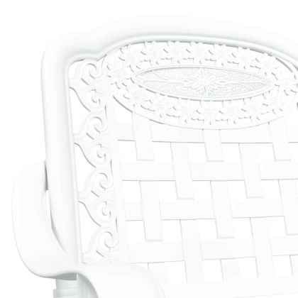 Градински стол 2 pcs Бяло 55 x 56.5 x 91 см Алуминий