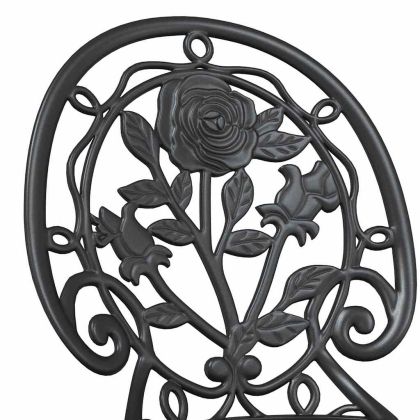 Градински бистро комплект 3 pcs Черно Алуминий