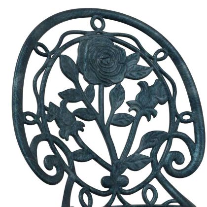 Градински бистро комплект 3 pcs Зелен Алуминий