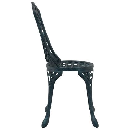 Градински стол 2 pcs Зелен 55 x 56.5 x 91 см Алуминий