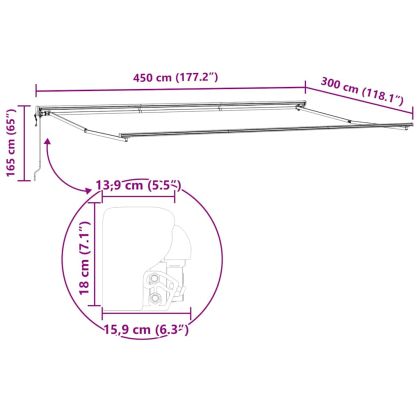 Рамка за сенник Антрацит 4,5 × 3 m
