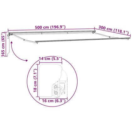 Рамка за сенник Антрацит 5 x 3 m