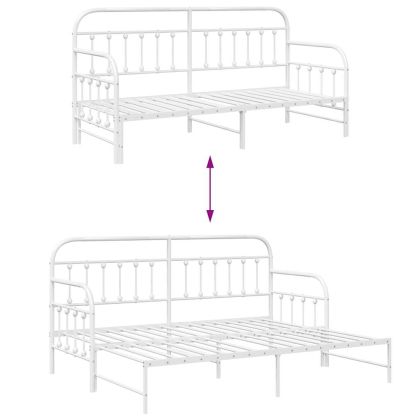 Рамка за легло за ден с таблото Бяло 80 x 200 cm Стомана
