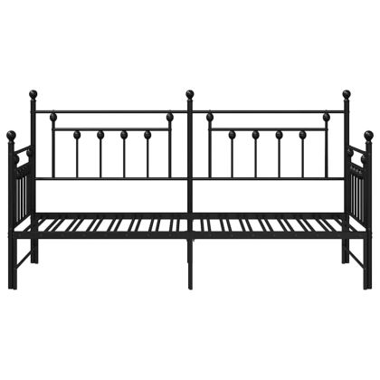 Рамка за легло за ден с таблото Черно 75 x 190 cm Стомана