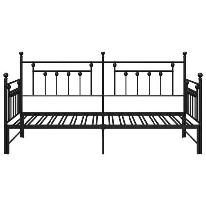 Рамка за легло за ден с таблото Черно 107 x 203 cm Стомана
