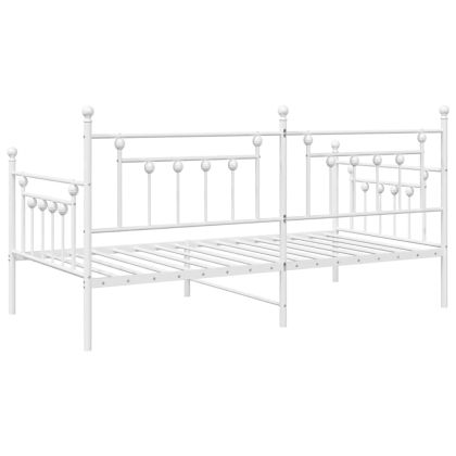 Рамка за легло за ден с таблото Бяло 90 x 200 cm Стомана