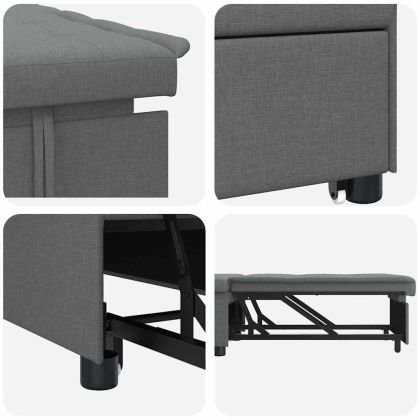 Диван легло Тъмносив 194 x 67 x 37 см текстил