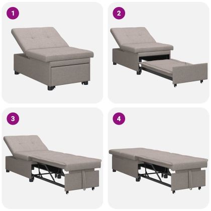 Диван легло Таупе 194 x 67 x 37 см текстил