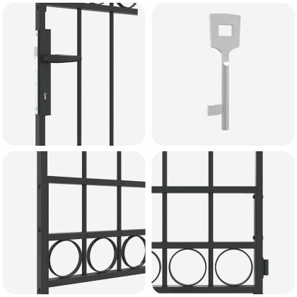 Врата за ограда Сив 89 x 200 см Стомана