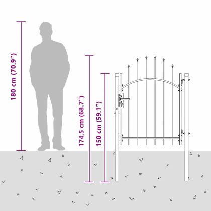 Градинска врата Сив 100 x 125 cm 125 x 100 см Стомана