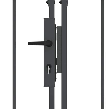 Врата за ограда с аркиран връх Сив 4 x 1,25 m Стомана