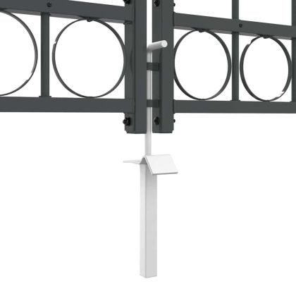 Врата за ограда с аркиран връх Сив 4 x 1,25 m Стомана