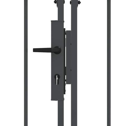 Врата за ограда с аркиран връх Сив 500 x 75 cm Стомана