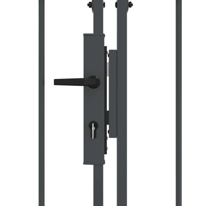 Врата за ограда с аркиран връх Сив 500 x 100 cm Стомана